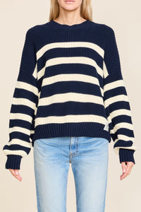 Oversized Cropped Striped Sailor Sweater