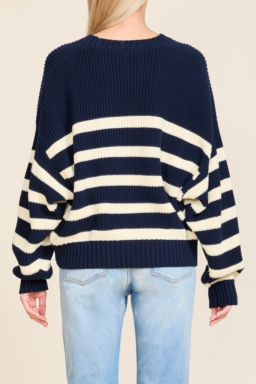 Oversized Cropped Striped Sailor Sweater