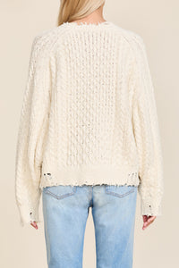 Oversized Cropped Aran Sweater