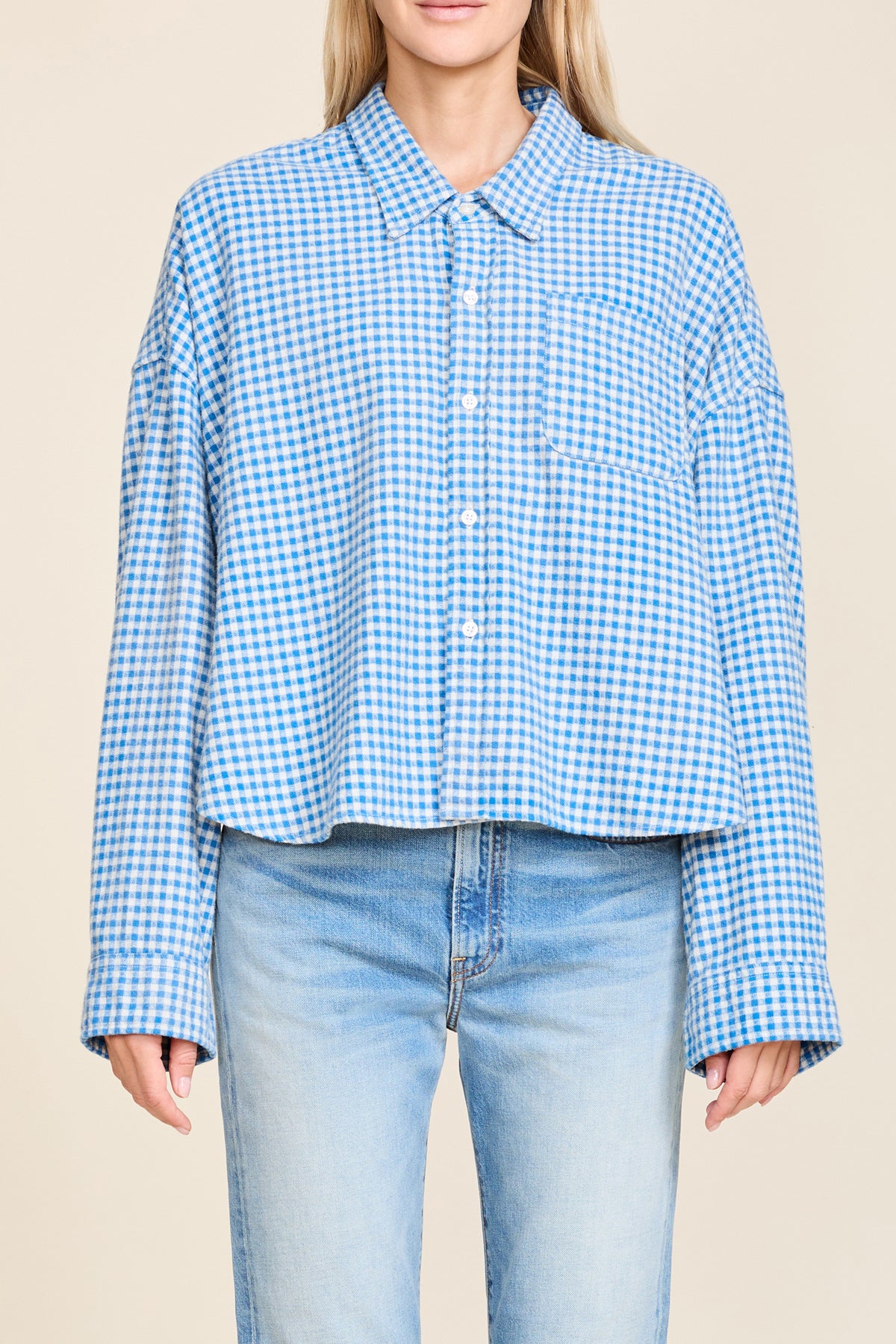 Cropped Shirt - Blue