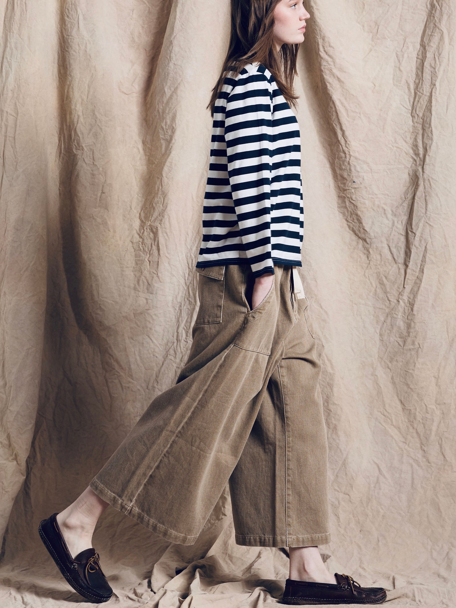 Palazzo Drawstring Utility Pant - Khaki