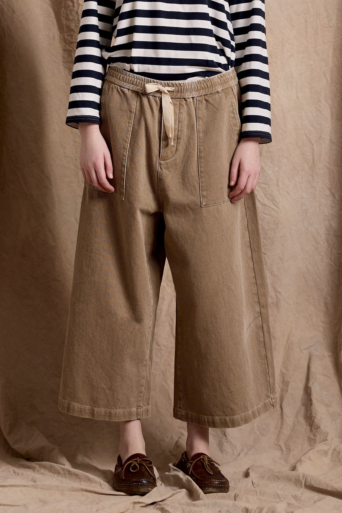Palazzo Drawstring Utility Pant - Khaki