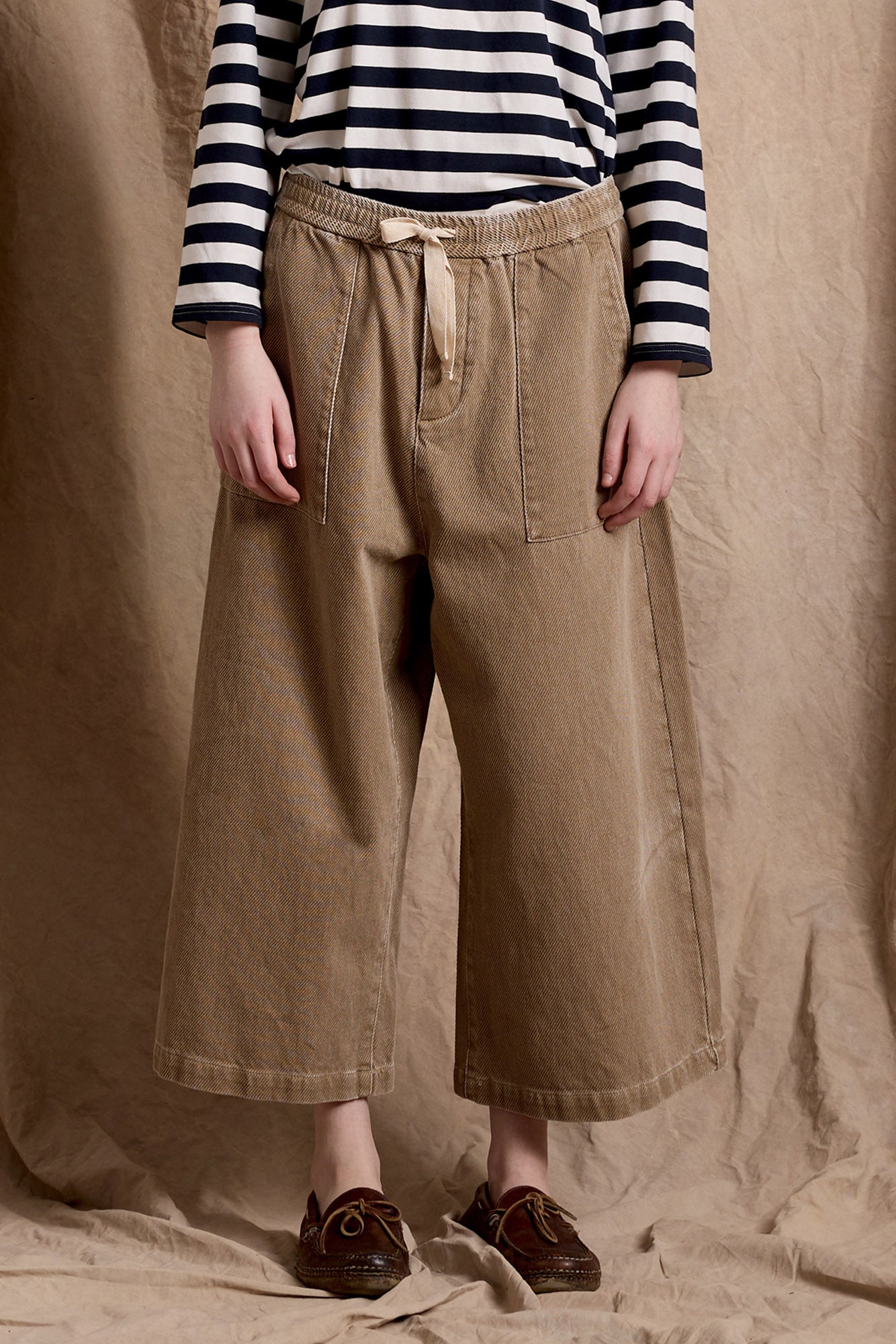 Palazzo Drawstring Utility Pant - Khaki