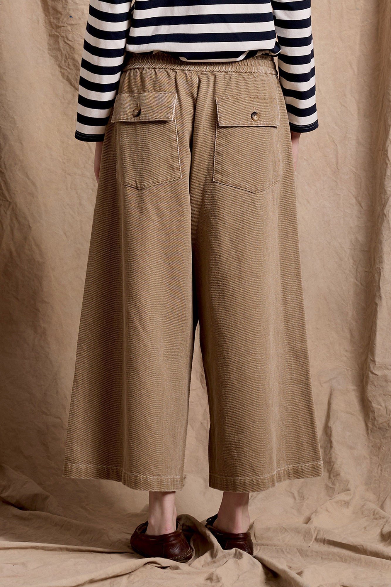 Palazzo Drawstring Utility Pant - Khaki