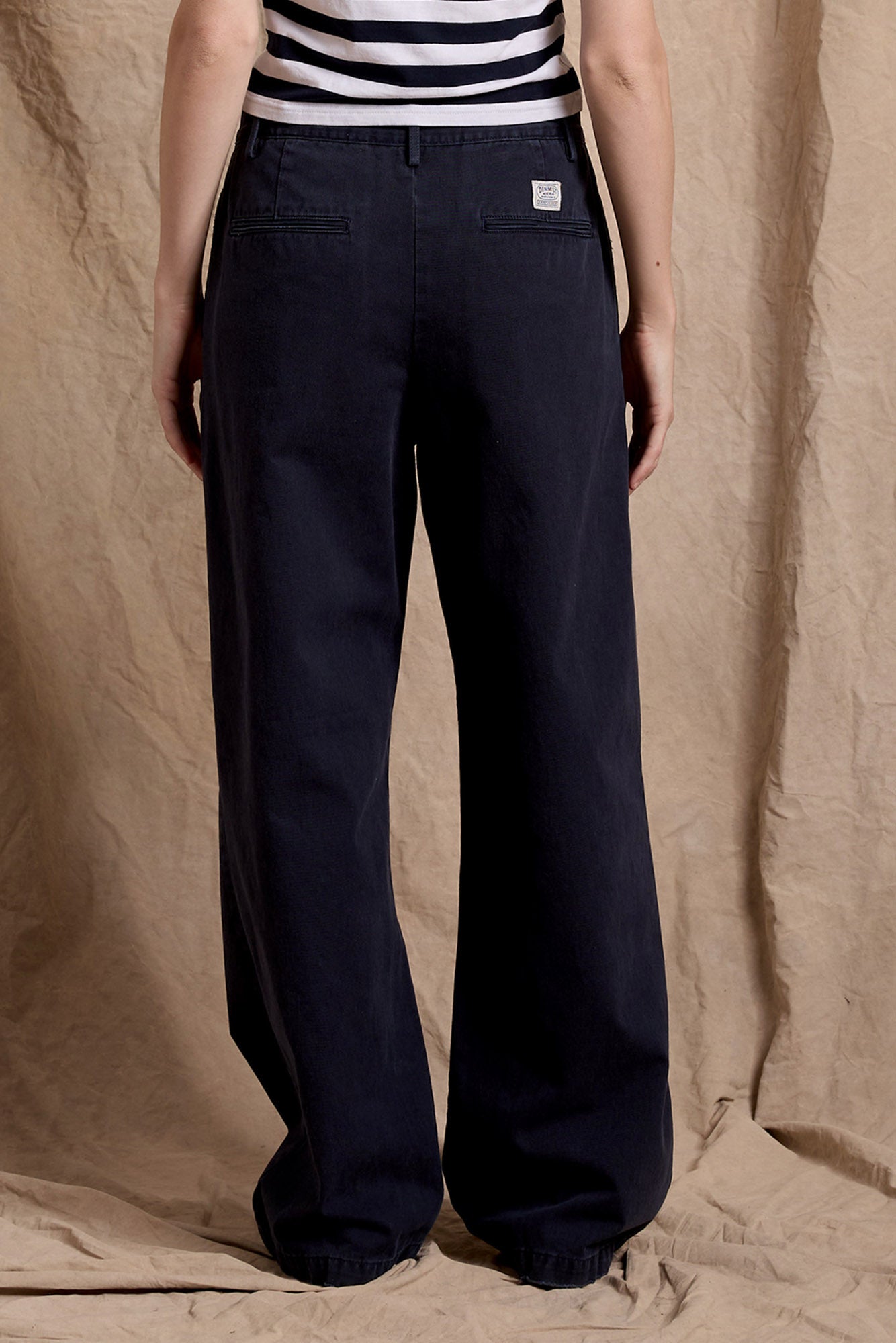 Blair Double Pleated Pant - Navy Chino Twill | Denimist