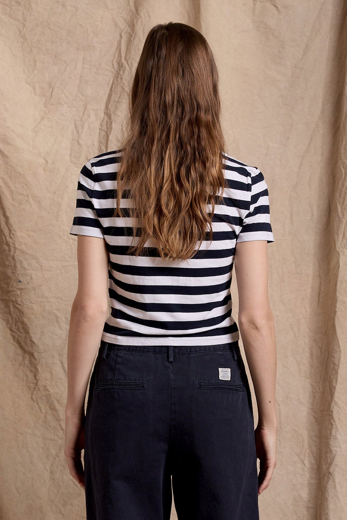 Striped Baby T - Ecru/Navy Wide Stripe