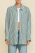 Button Front Shirt - Green Stripe