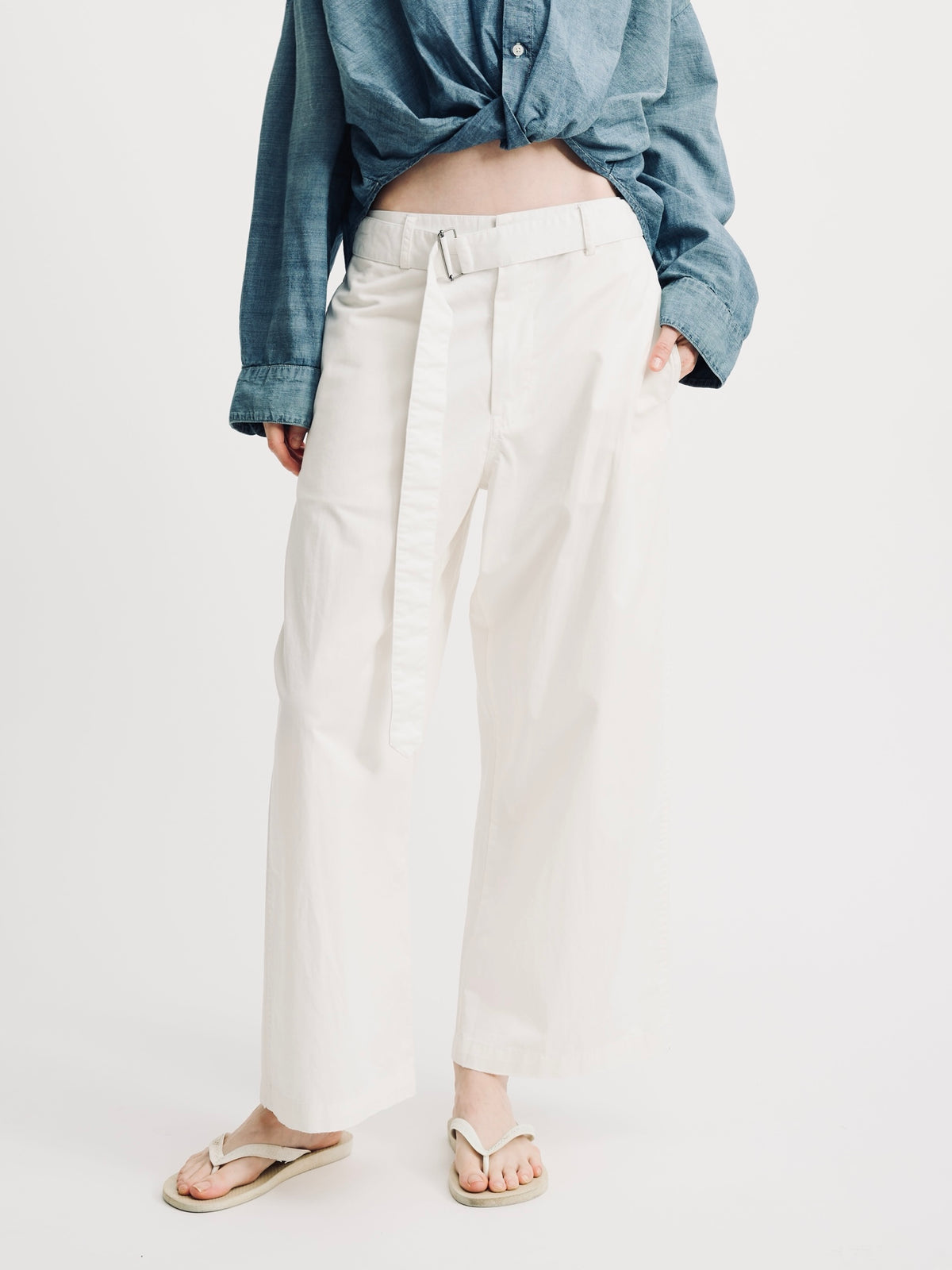 Belted Chino - White