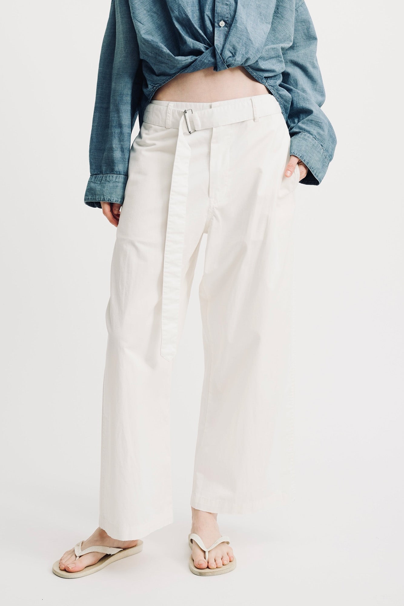 Belted Chino - White