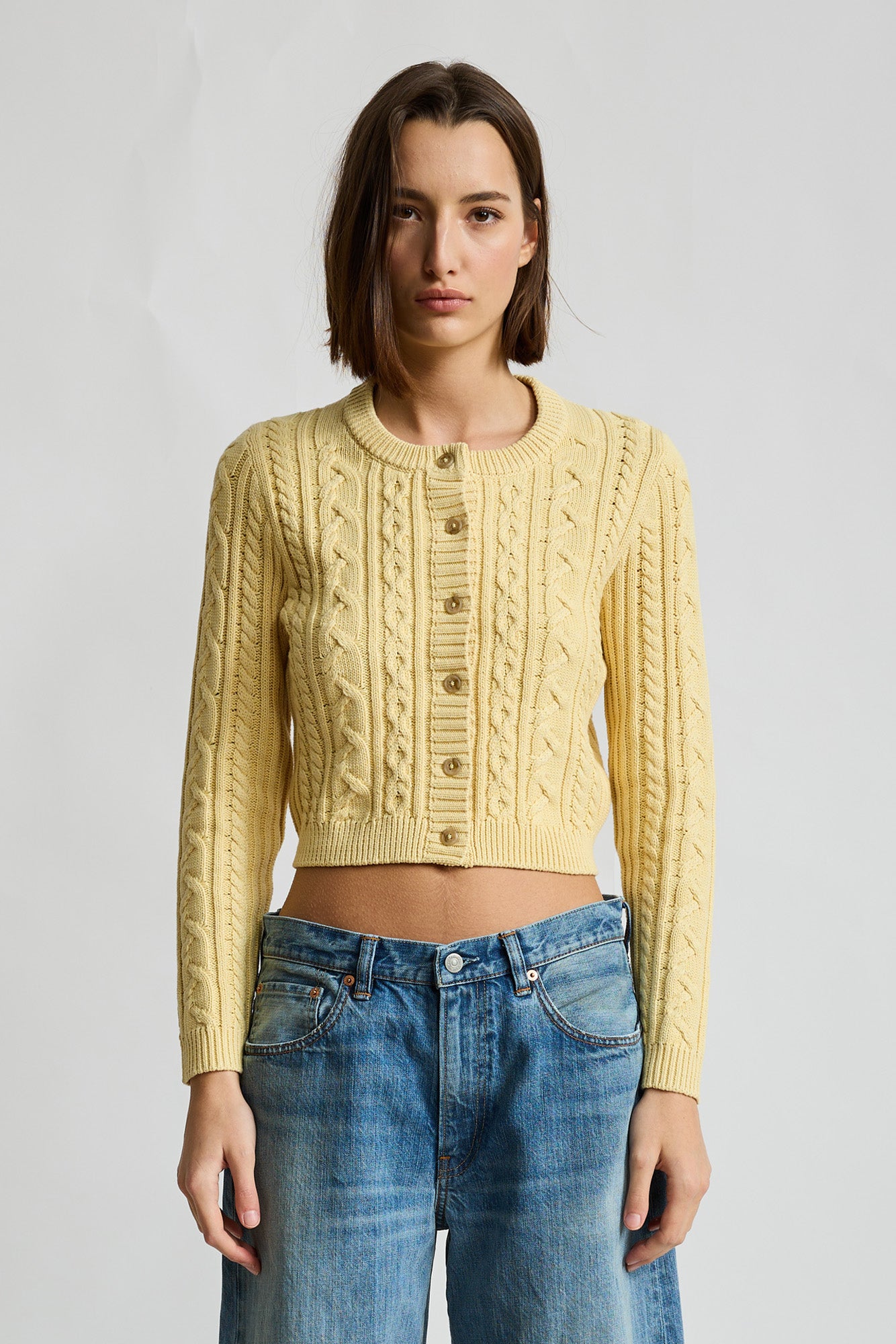 Riley Cardigan - Washed Yellow