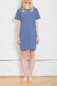 Relaxed Tshirt Dress - Blue w/ White Stripe