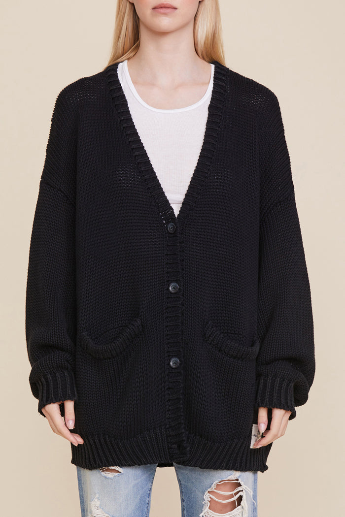 Oversized Boxy Cardigan - Midnight Navy