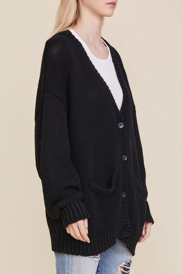 Oversized Boxy Cardigan - Midnight Navy