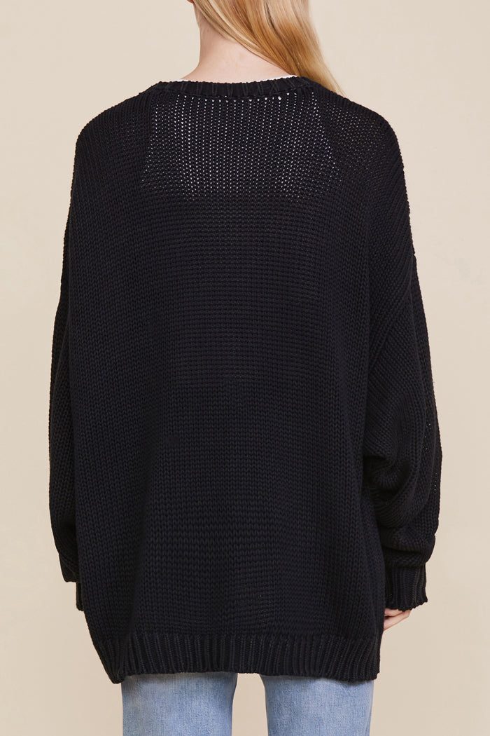 Oversized Boxy Cardigan - Midnight Navy