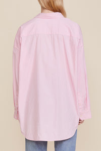 Button Front Shirt - Pink Stripe
