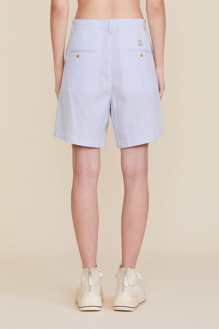 Double Pleated Shorts - Light Blue