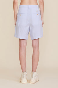 Double Pleated Shorts - Light Blue