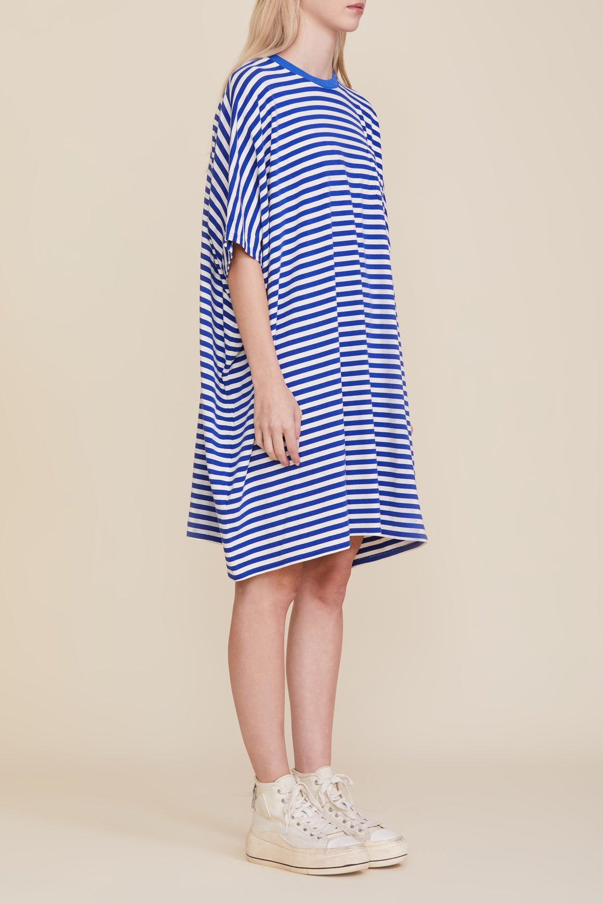 Pocket Tee Dress - Royal Blue/White Stripe