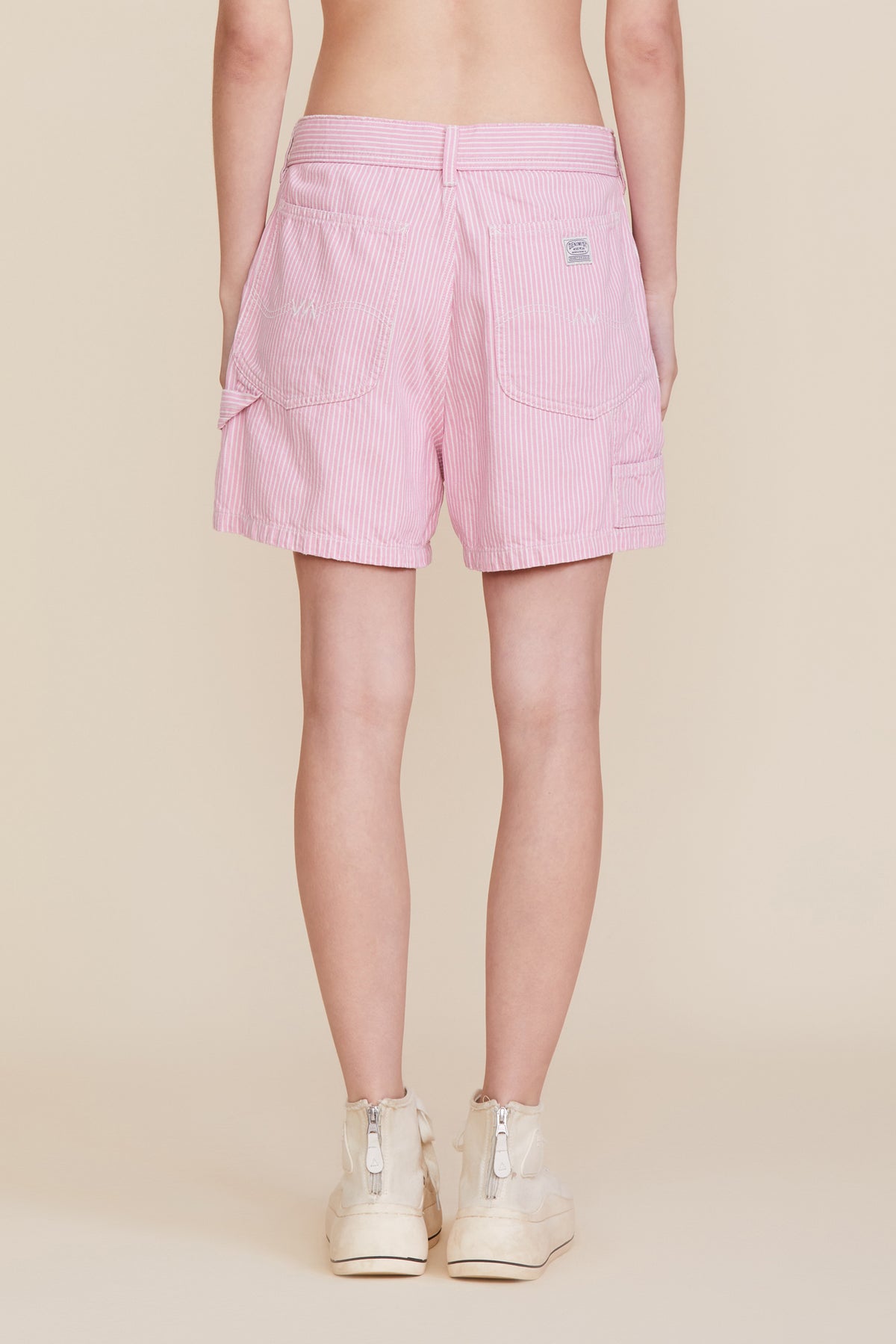 Carpenter Short - Pink Railroad Stripe