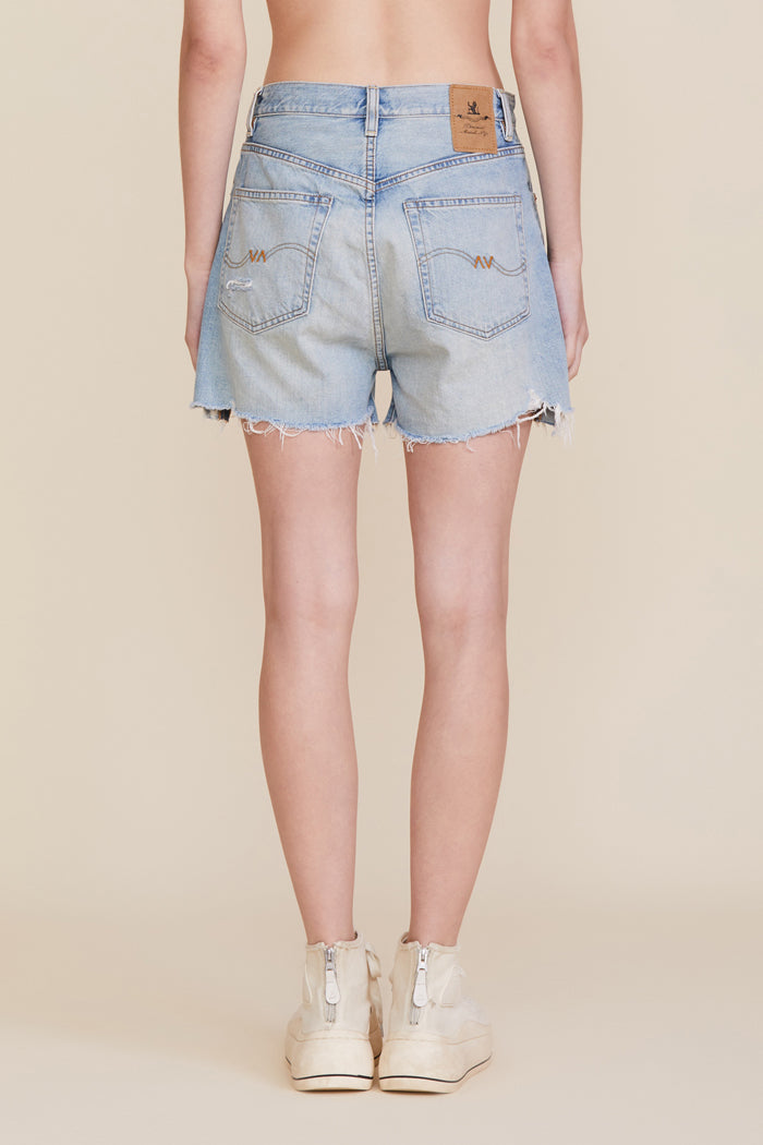 【Anyone more】Shiu Damage Shorts Distressed Denim Shorts Blue | The Webster